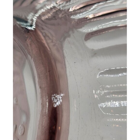 Pyrex Sculptured Cranberry Serving Bowl 6" ribbed patterned glass translucent - Picture 9 of 9